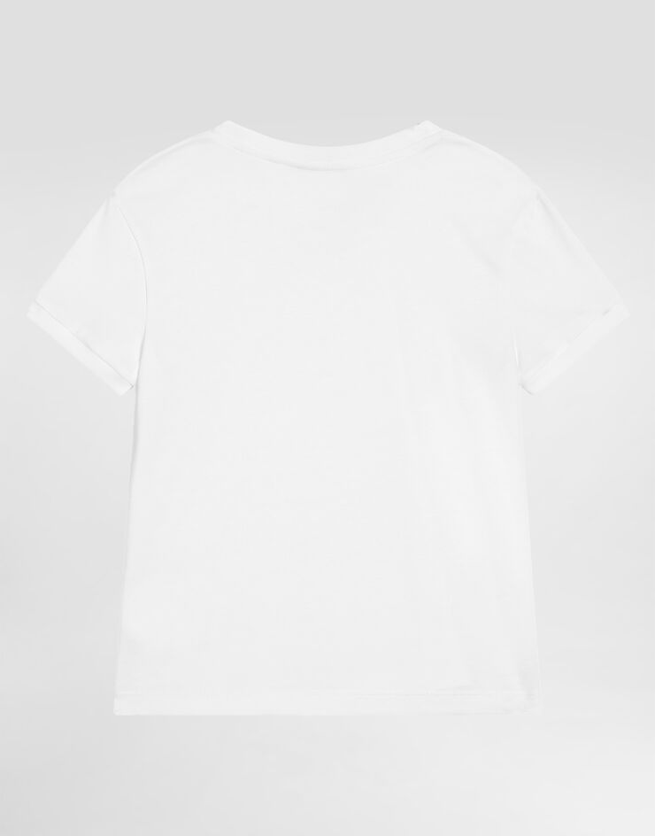 Dolce & Gabbana T-shirt in jersey con logo DG Bianco L5JTNJG7O3N