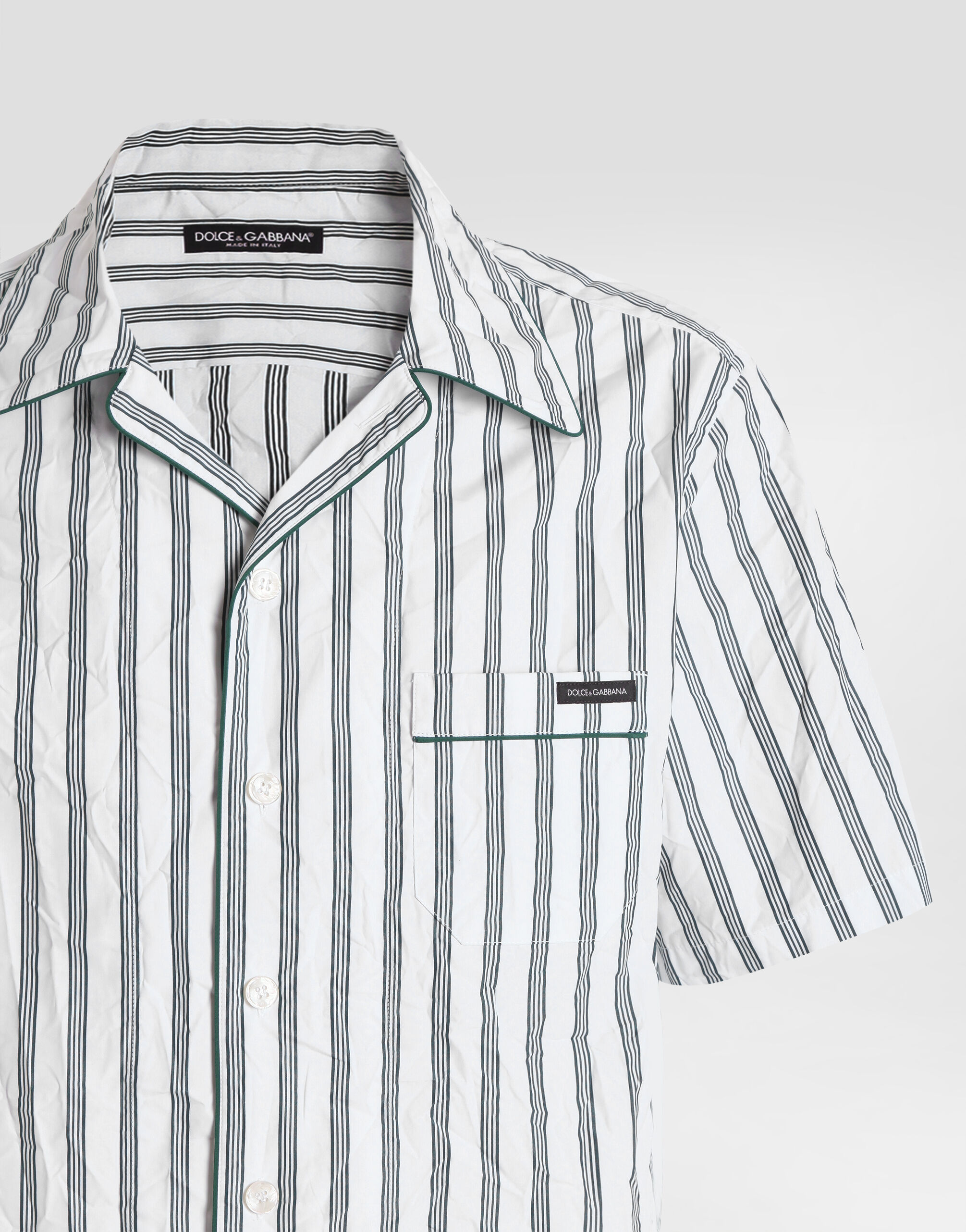 Crinkled striped poplin hawaii shirt - thumbnail 3