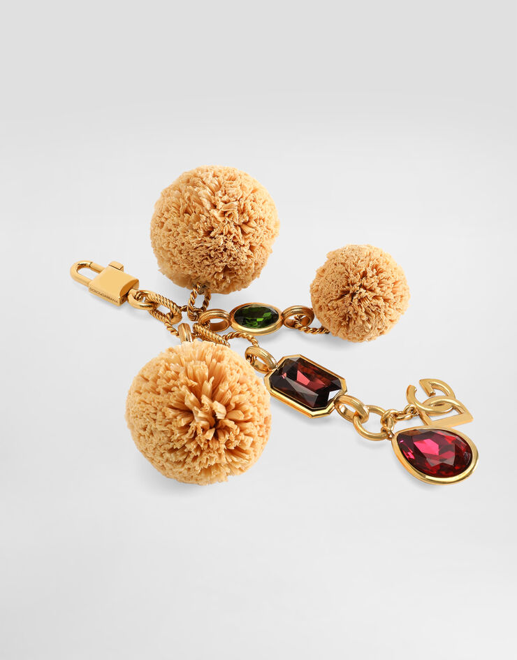 Dolce & Gabbana Metal and raffia keychain Multicolor BI3423AK374