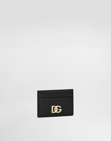 Dolce & Gabbana Calfskin card holder with DG logo Black BI0330AW576