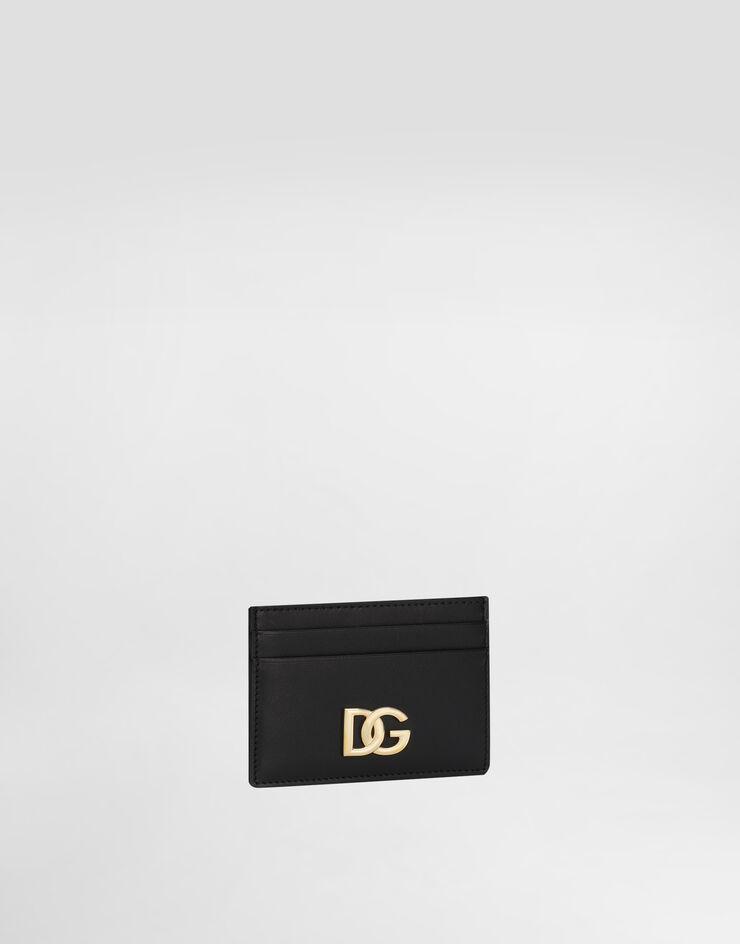 Dolce & Gabbana Tarjetero en piel de becerro con logotipo DG Negro BI0330AW576