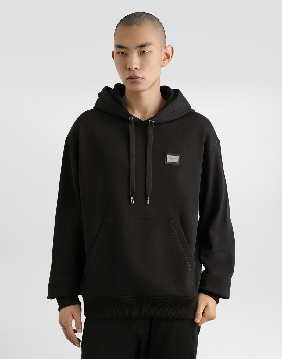 FELPA CON CAPPUCCIO in Black for Men | Dolce&Gabbana® US