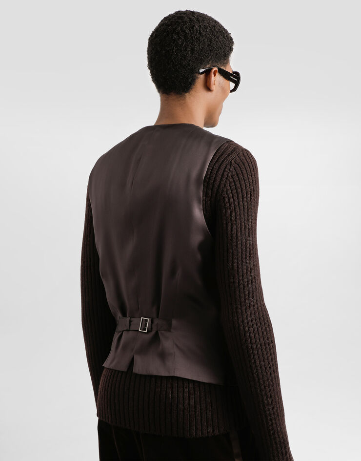 Dolce & Gabbana Smooth velvet vest Multicolor G702UTFUVG7