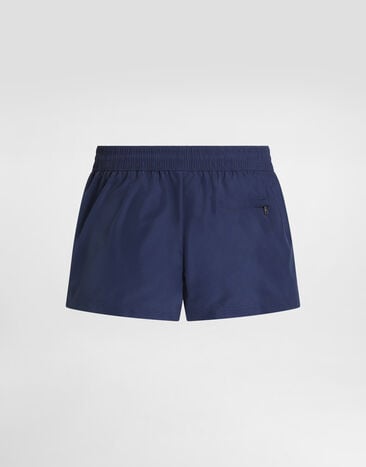 Dolce & Gabbana شورت بوكسر سباحة من قماش كانفاس Blue M4F62TON0DK
