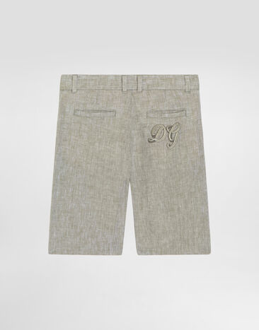 Dolce & Gabbana Linen bermuda shorts Green L44Q00FU4LG