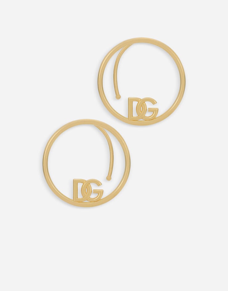 Dolce & Gabbana Hoop earrings with DG logo Gold WEO8L3W1111