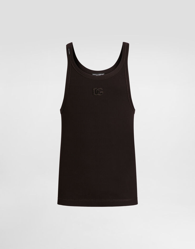 Dolce & Gabbana Ribbed tank top Dolce & Gabbana Ribbed tank top Brown G8SV9ZFU7AV