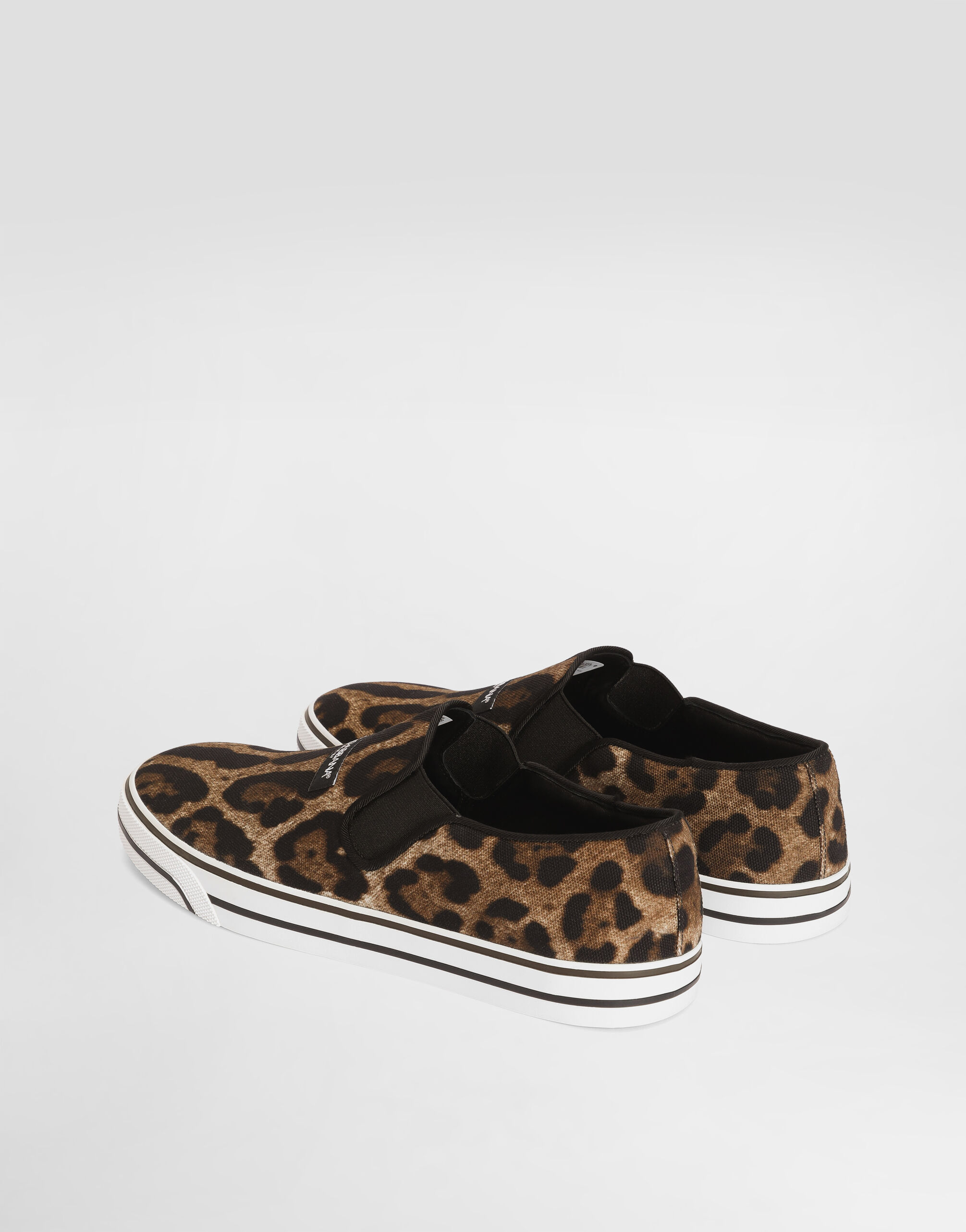 Leo-print canvas dg sailing sneakers