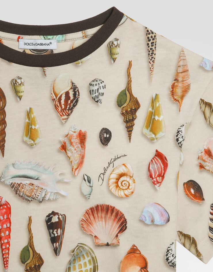 Dolce & Gabbana Shell-print short-sleeved jersey t-shirt Multicolor L4JTHVHS7QS