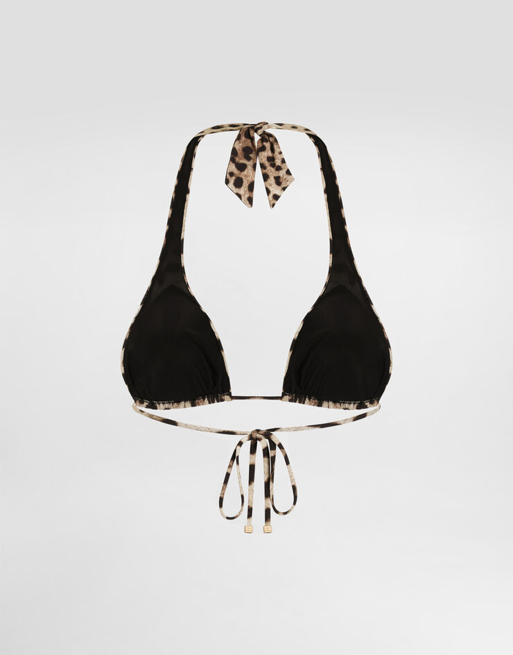 Dolce & Gabbana Leopard-print padded triangle bikini top Multicolor O1A01JONO11