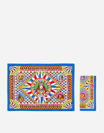 Dolce & Gabbana Set Linen Placemat and Napkin Multicolor TCGS05TCADN