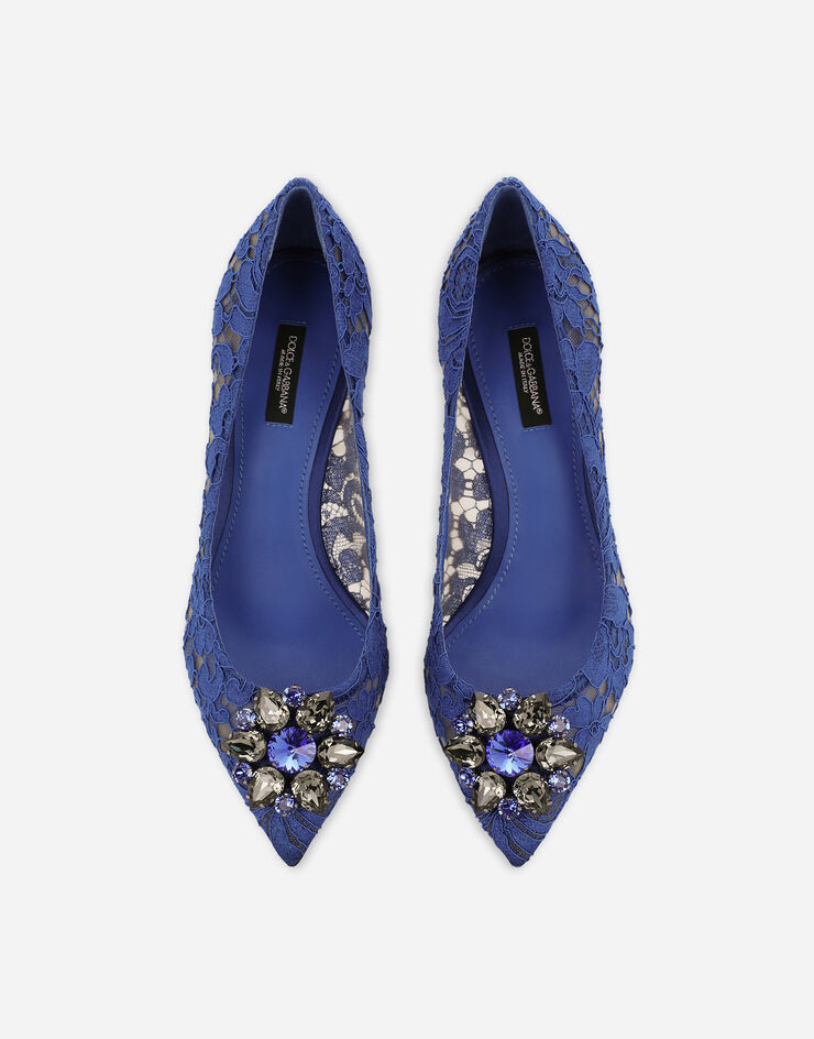 Dolce & Gabbana Lace rainbow pumps with brooch detailing Blue CD0066AL198