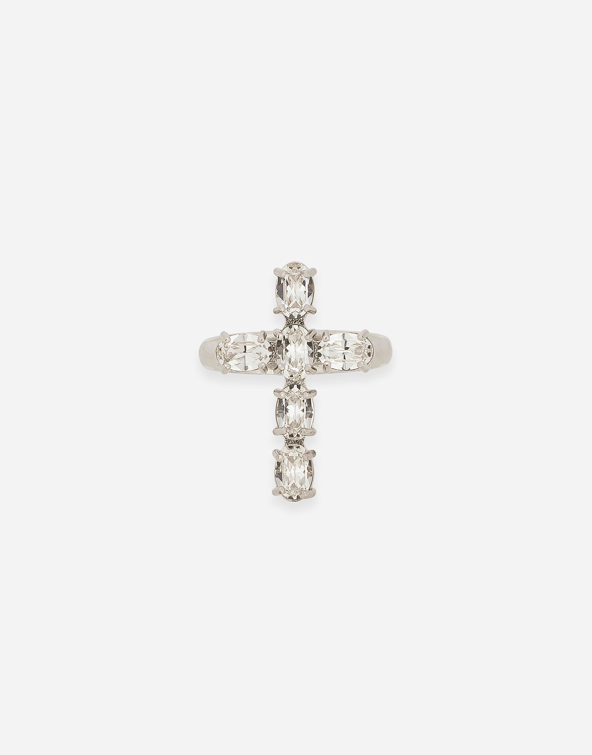 Dolce & Gabbana Ring with rhinestone-detailed cross Gold WNQ4S3W1111