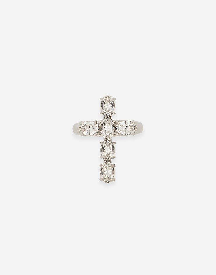 Dolce & Gabbana Bague avec croix en strass Cristal WRQ2D1W1111