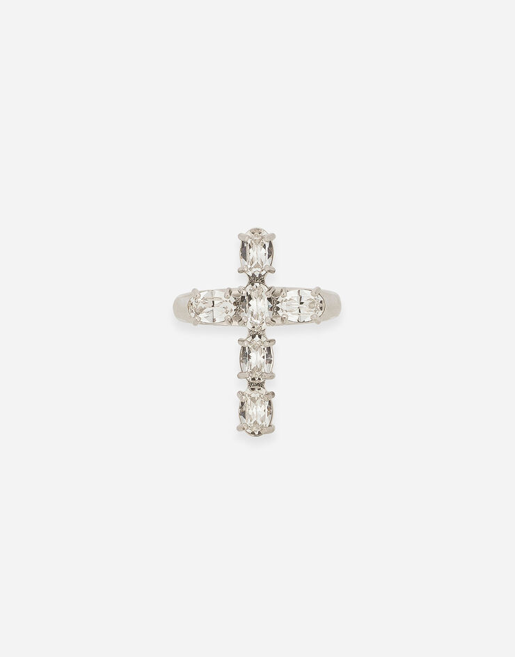 Dolce & Gabbana Ring with rhinestone-detailed cross クリスタル WRQ2D1W1111