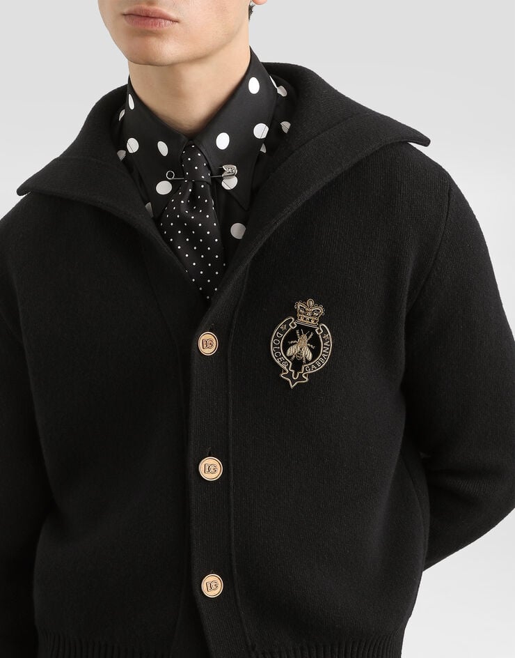 Dolce & Gabbana Virgin wool cardigan with embroidery Dolce & Gabbana Virgin wool cardigan with embroidery Black GXVGPZJDVGI