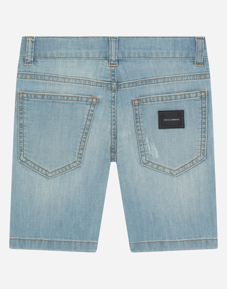 Dolce & Gabbana Washed stretch denim shorts Azure L42Q37LD879