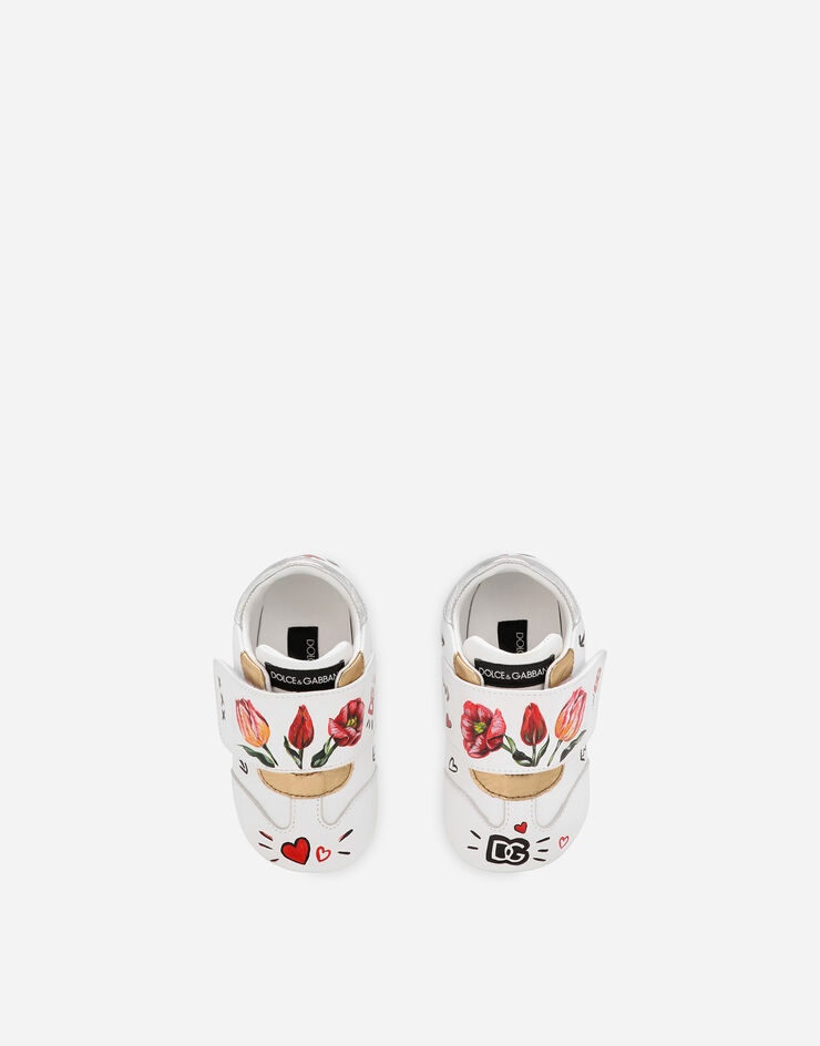 Dolce & Gabbana Sneakers basses en cuir d’agneau imprimé Multicolore DK0109AK477