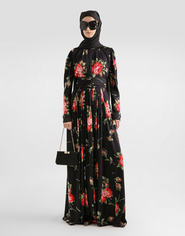 Dolce & Gabbana Rose bouquet-print crêpe dress Multicolor F610MTFSA8Q