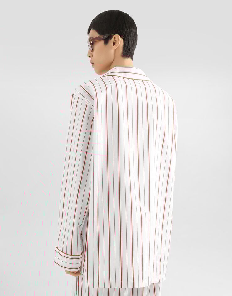 Dolce & Gabbana Striped poplin vanity robe Multicolor G2VT8TFR51T