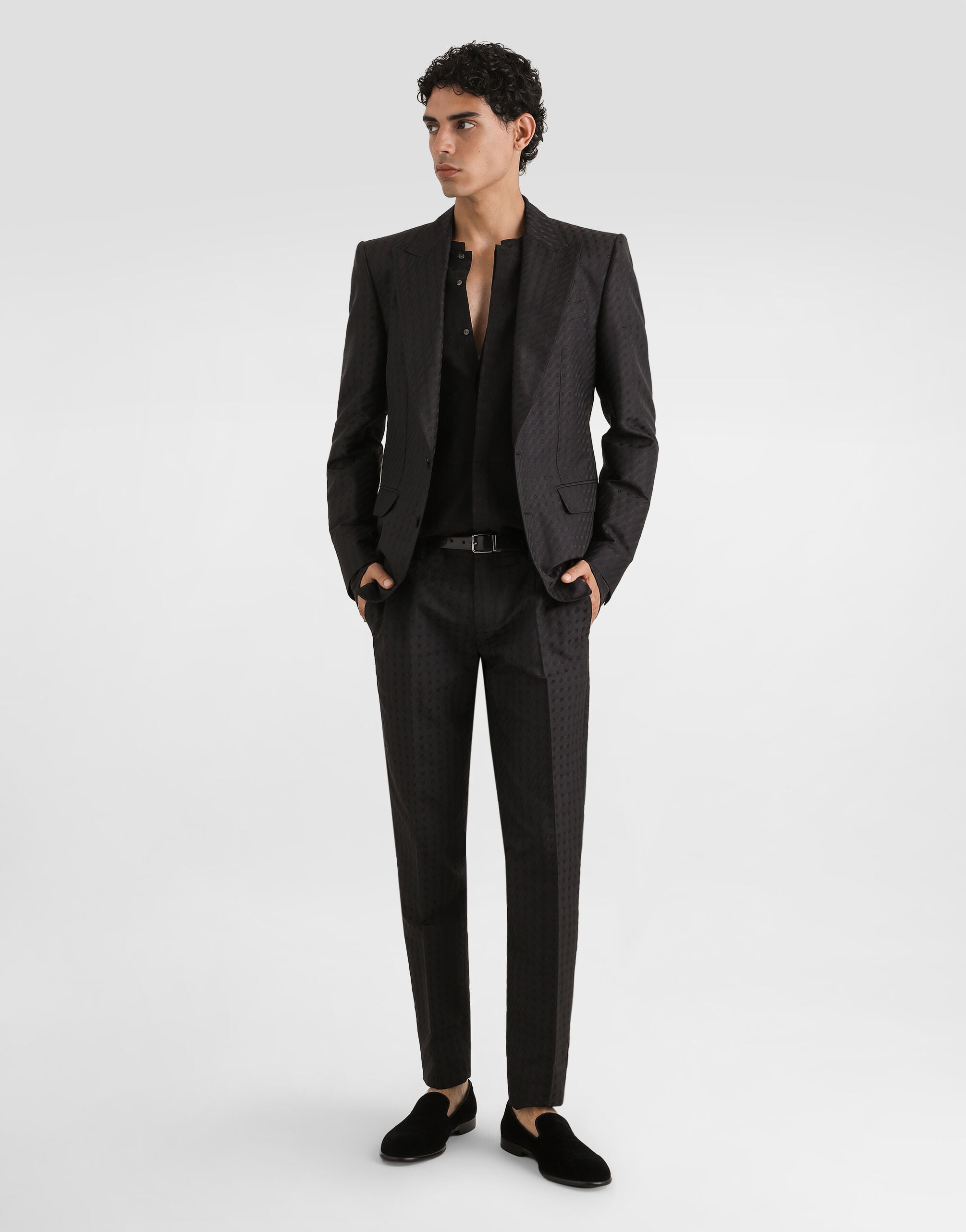 Micro pattern jacquard trousers - thumbnail 2