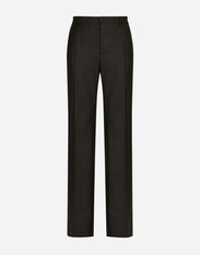Dolce & Gabbana Stretch flannel straight-leg pants Grey GYZMHTFURM3