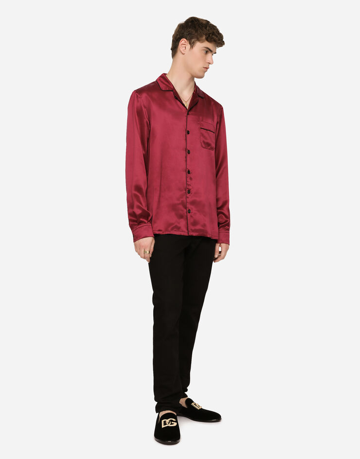 Dolce & Gabbana Camicia in seta Bordeaux G5EM2TFU1AU