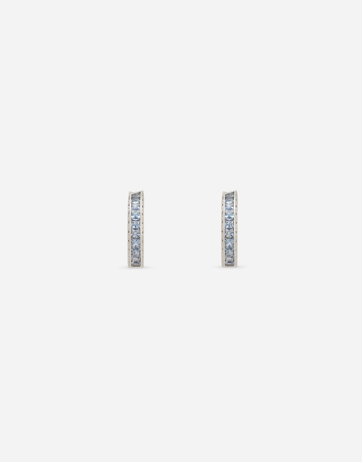 Dolce & Gabbana Pendientes Anna en oro blanco de 18 kt con zafiros azules Blanco WEQA5GWSALB