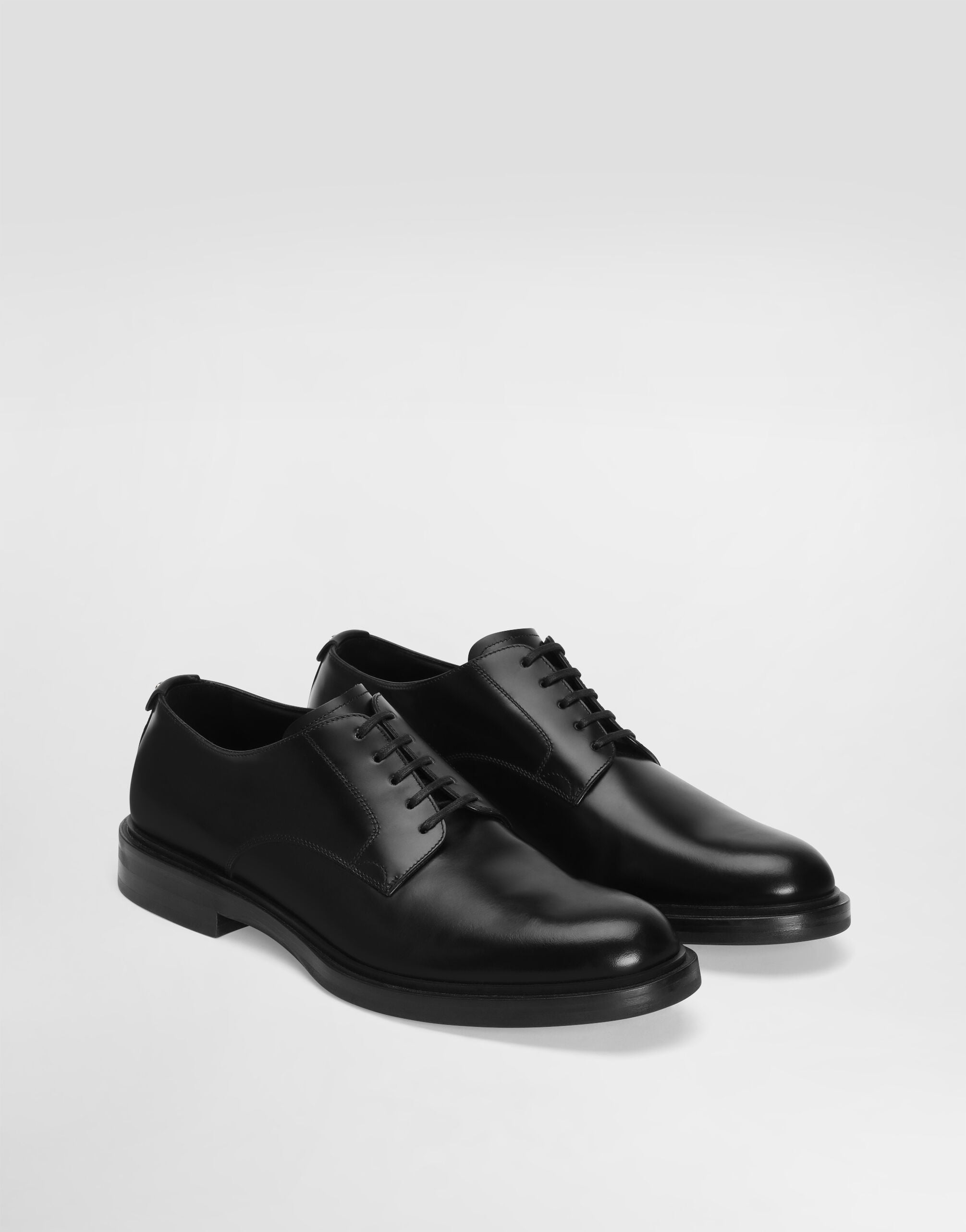 DOLCE & GABBANA 黒 レザー ドレスシューズ Brushed calfskin Derby shoes in Black for Men | Dolce&Gabbana® US