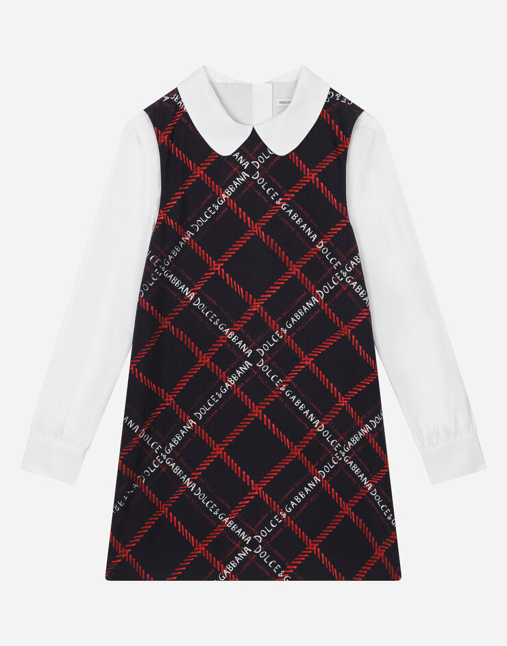 DolceGabbanaSpa Long-sleeved tartan-print dress Multicolor L53DL8G7JI6