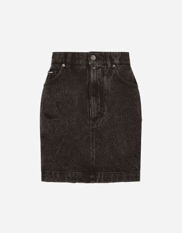 Dolce & Gabbana Washed denim miniskirt Transparent rose VG4493VP884