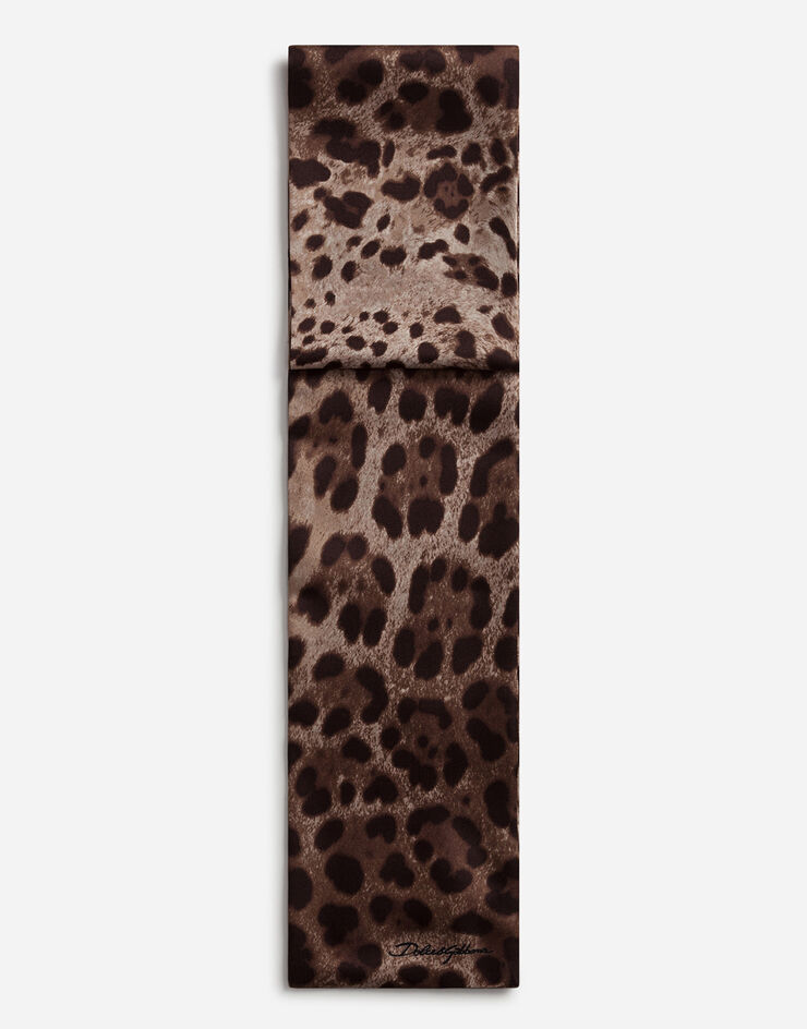 Dolce & Gabbana Silk leopard print scarf Multicolor GQ208EG0T83