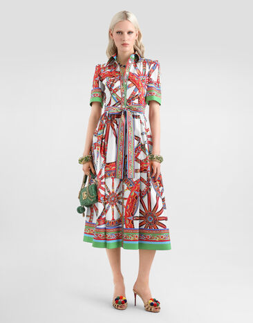 Dolce & Gabbana Carretto-print poplin shirt dress Multicolor F6JFNTGDDTF