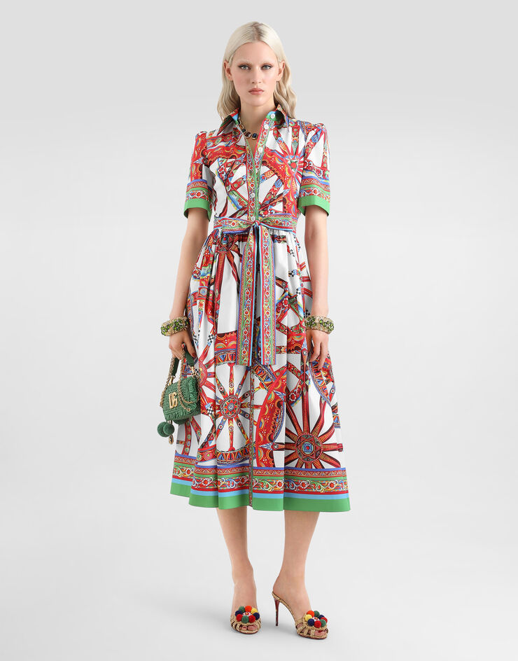 Dolce & Gabbana Carretto-print poplin shirt dress Multicolor F6JFNTGDDTF