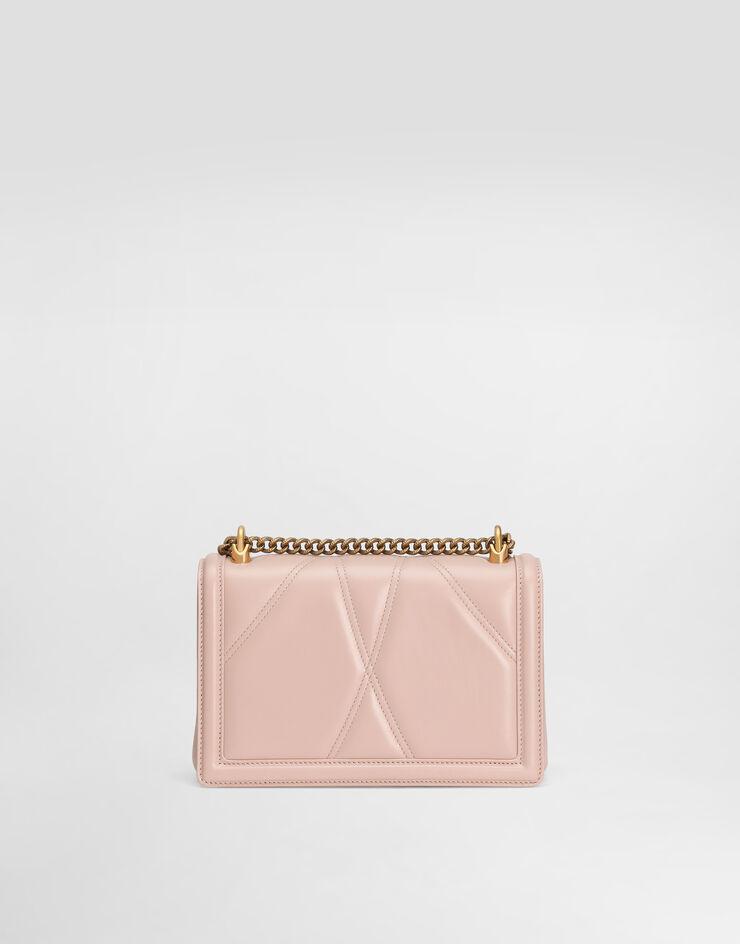 Dolce & Gabbana Sac Devotion moyen format en cuir nappa matelassé Rosa Pálido BB7158AW437