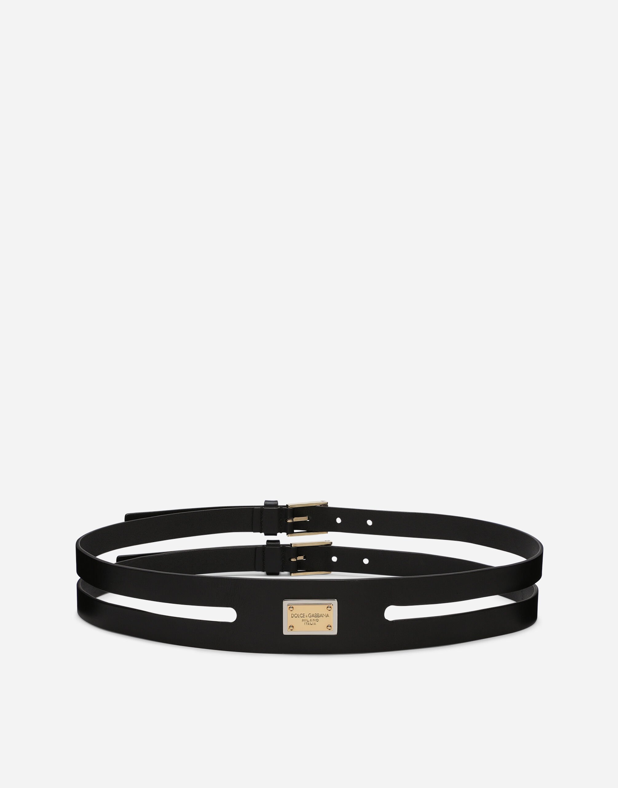 Dolce & Gabbana حزام ببطاقة شعار وردي BE1636AW576