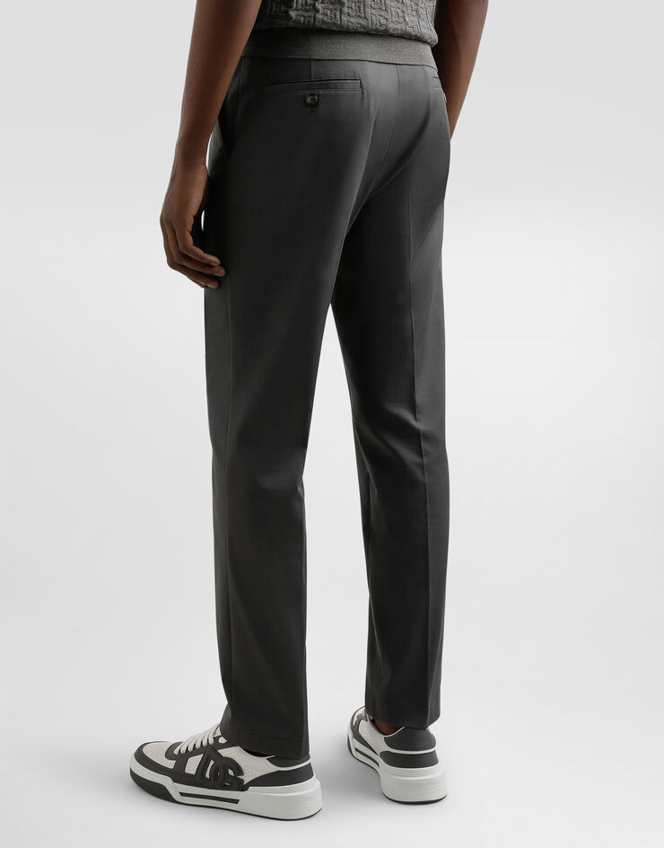 Dolce & Gabbana Pantalone sartoriale in cotone Grigio GP0K3TFUFL3