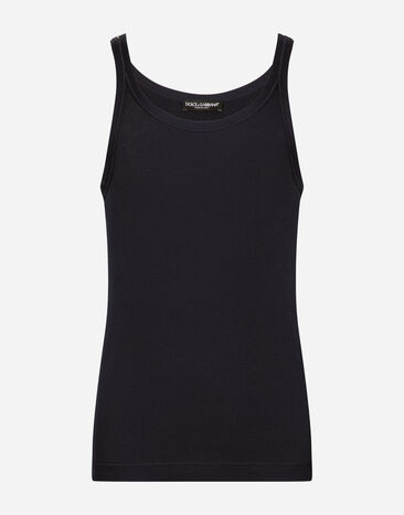 Dolce & Gabbana Slim-fit fine-rib singlet White G2QS6TFR4A4