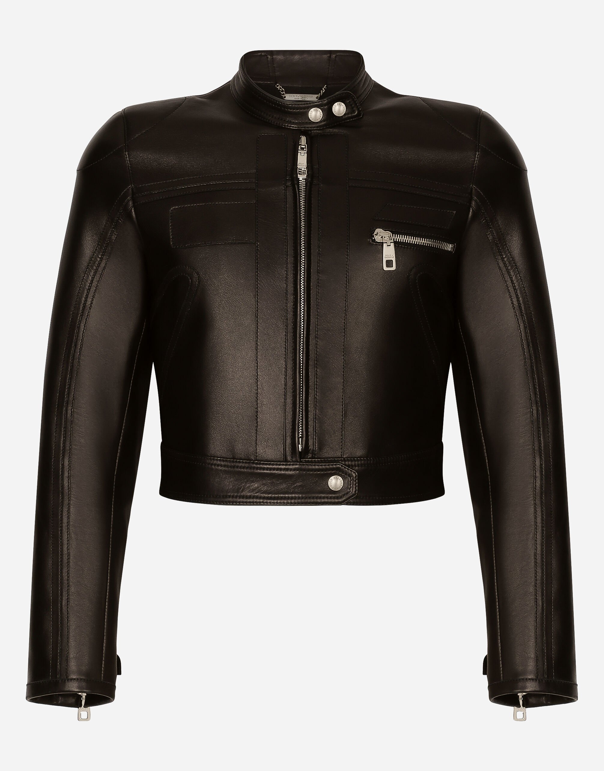 Dolce & Gabbana Nappa leather biker jacket Blue G9ARNTFUM7U