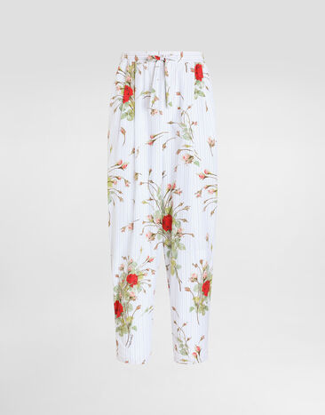 Dolce & Gabbana Small rose-print poplin vanity trousers  GP20ETHS5VP