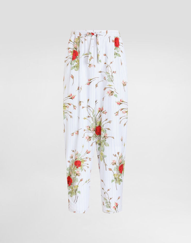 Dolce & Gabbana Small rose-print poplin vanity trousers Dolce & Gabbana Small rose-print poplin vanity trousers GP20ETHS5VP