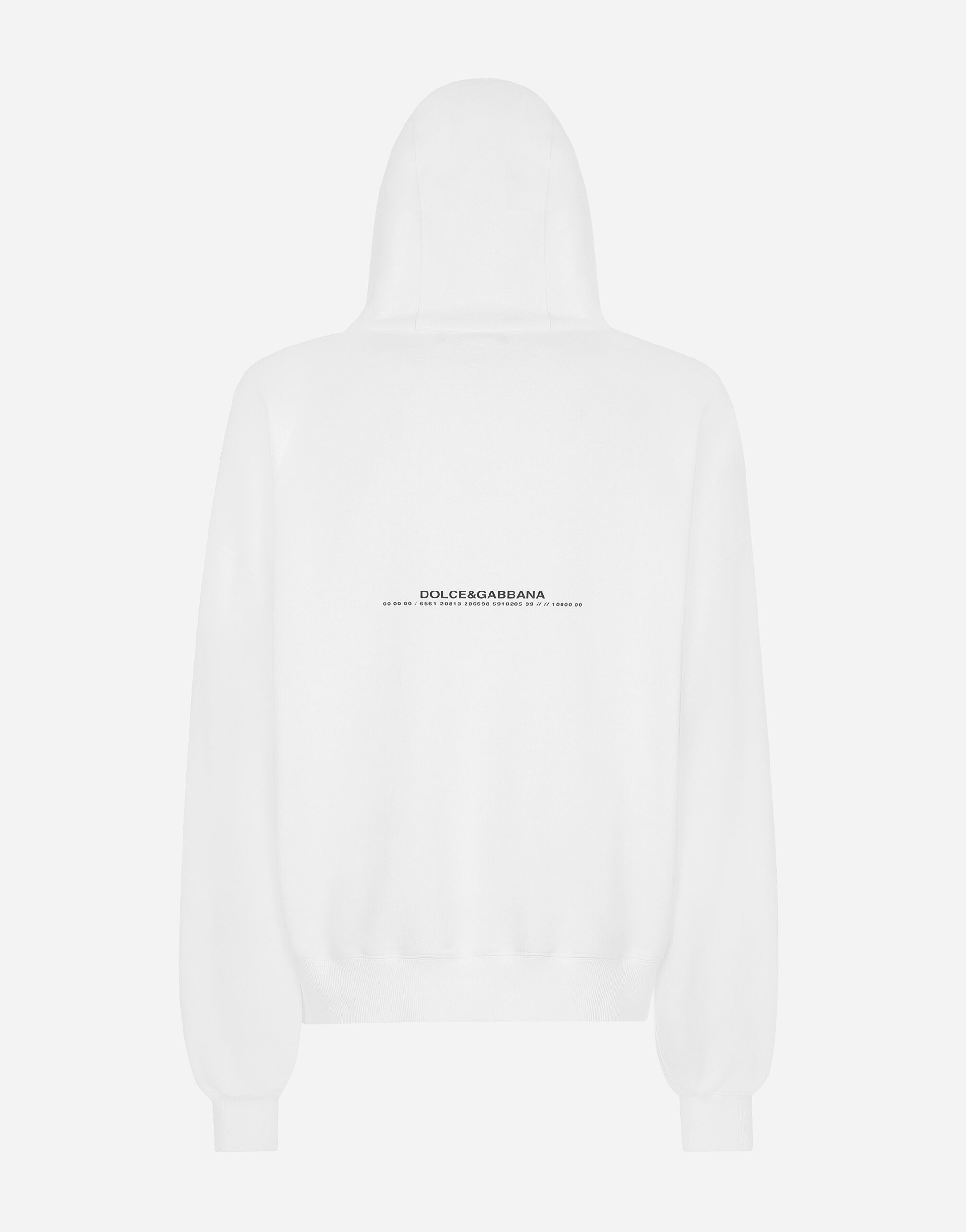 DOLCE GABBANA BLANCO jersey hoodie with angel print in White for