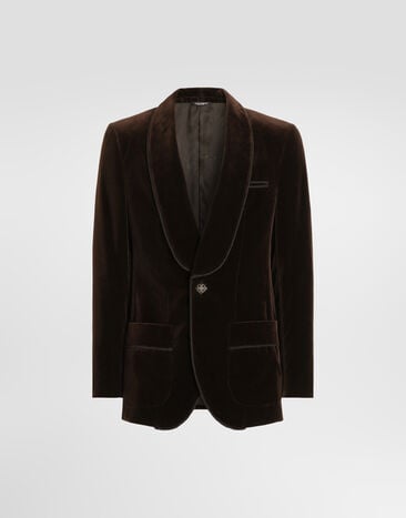 Dolce & Gabbana جاكيت من مخمل بصف أزرار واحد Dolce & Gabbana جاكيت من مخمل بصف أزرار واحد بني G2WR1ZFUVG7