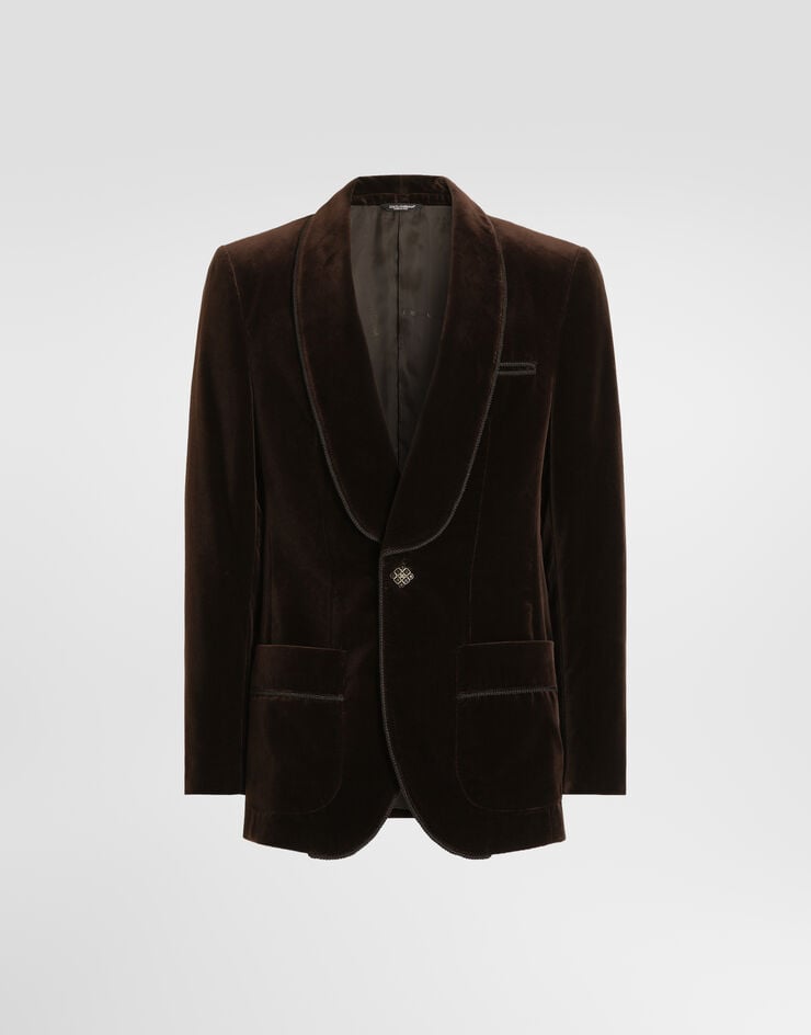 Dolce & Gabbana جاكيت من مخمل بصف أزرار واحد Dolce & Gabbana جاكيت من مخمل بصف أزرار واحد بني G2WR1ZFUVG7