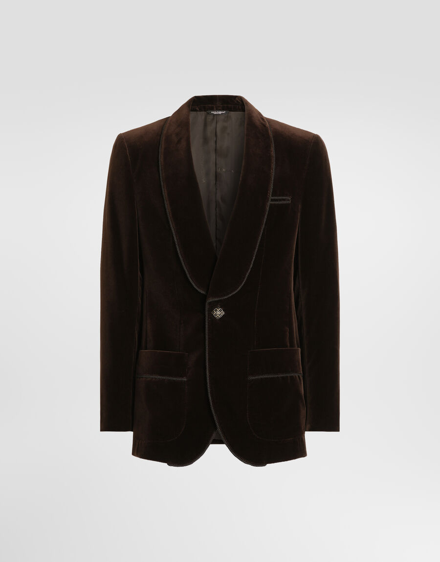 Single-breasted velvet jacket