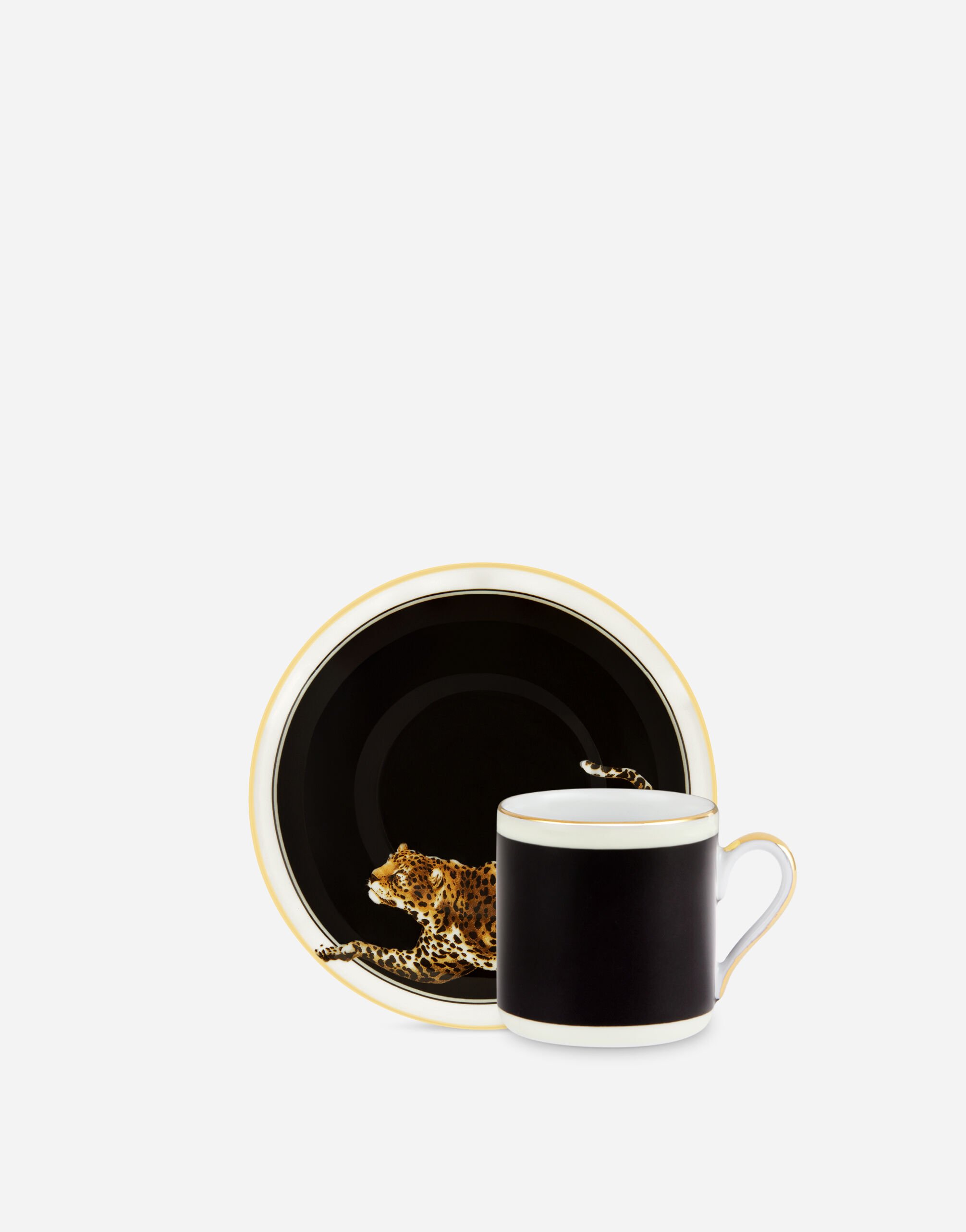 Dolce & Gabbana Espressotasse mit Untertasse aus Porzellan Mehrfarbig TC0S08TCAK3