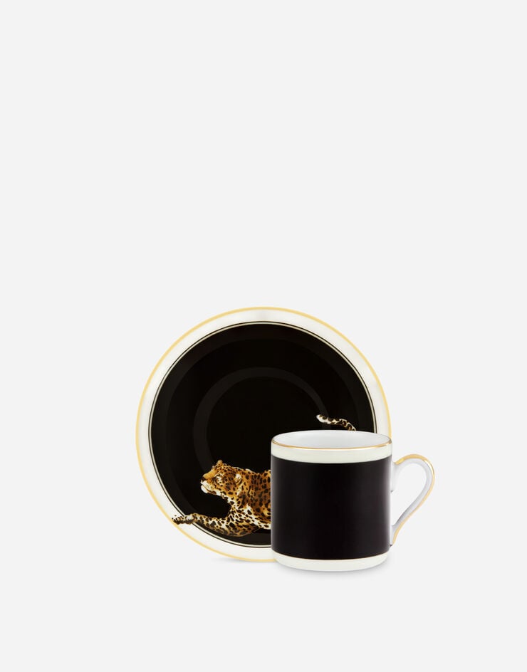 Dolce & Gabbana Tasse à Café avec Soucoupe en Porcelaine Multicolore TC0092TCA44