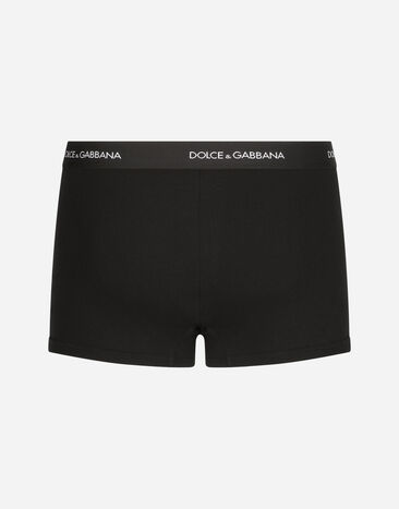Dolce & Gabbana Fine-rib regular cotton boxers Black M4C13JONN96