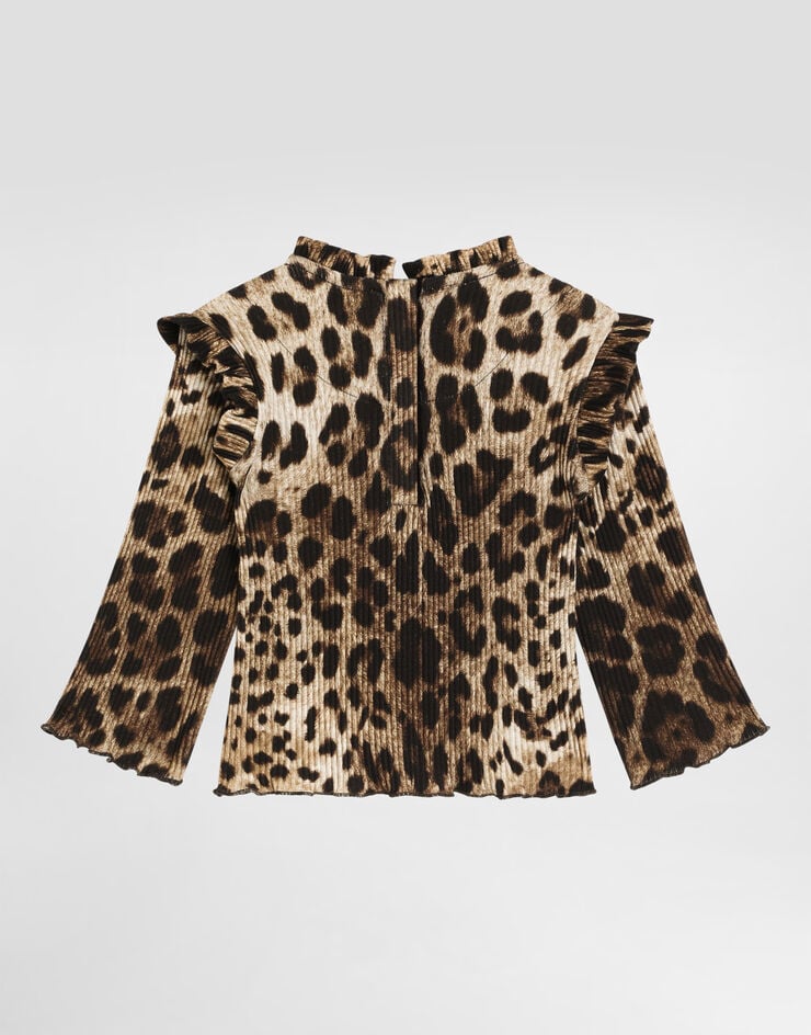 Dolce & Gabbana Leopard-print ribbed t-shirt Print L2JTPKHS7Q6