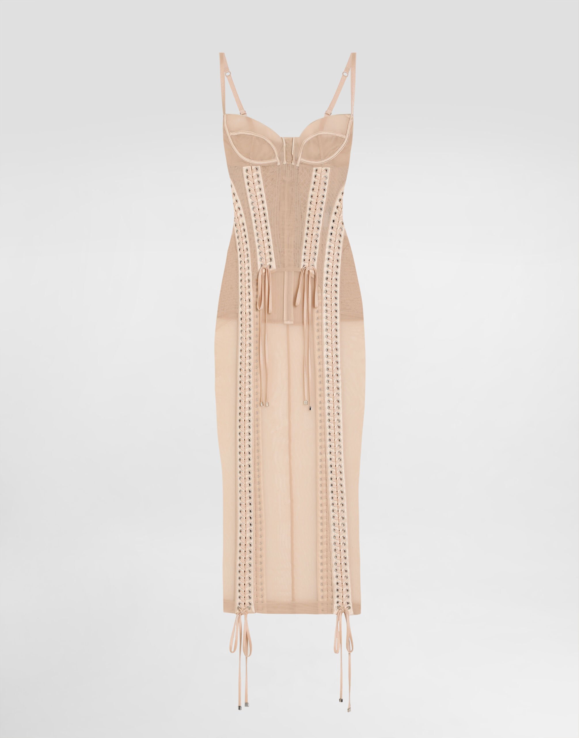 Georgette dress with leopard print and tie details in Animal
